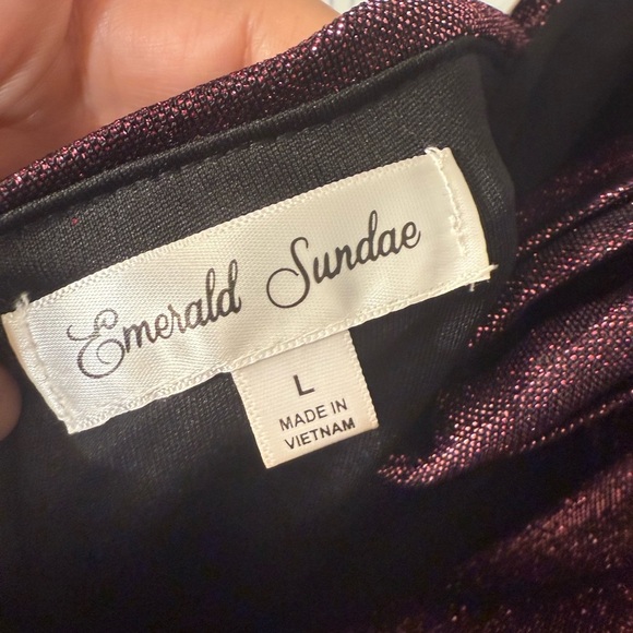 Emerald Sundae Purple Glitter Dress bodycon formal event size large NWT - Picture 4 of 7